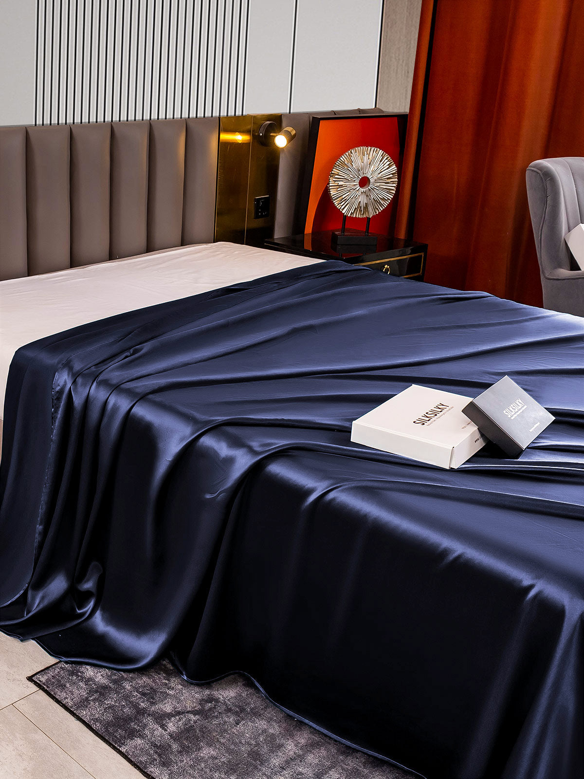 [Blu Scuro] SilkSilky-IT 22Momme Seta pura Sheet 004