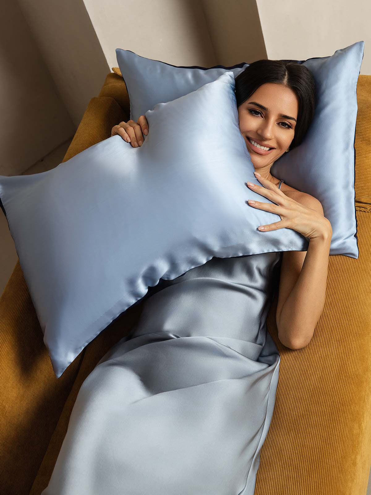 [BluScuro+Azzurro] SilkSilky-IT 22Momme Seta pura Pillowcase 004