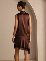 [Cioccolato Fondente] SilkSilky-IT Sleeveless Tie Neck Cami 002