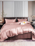 SilkSilky IT 22Momme Seta pura Bedding Set Argento 001