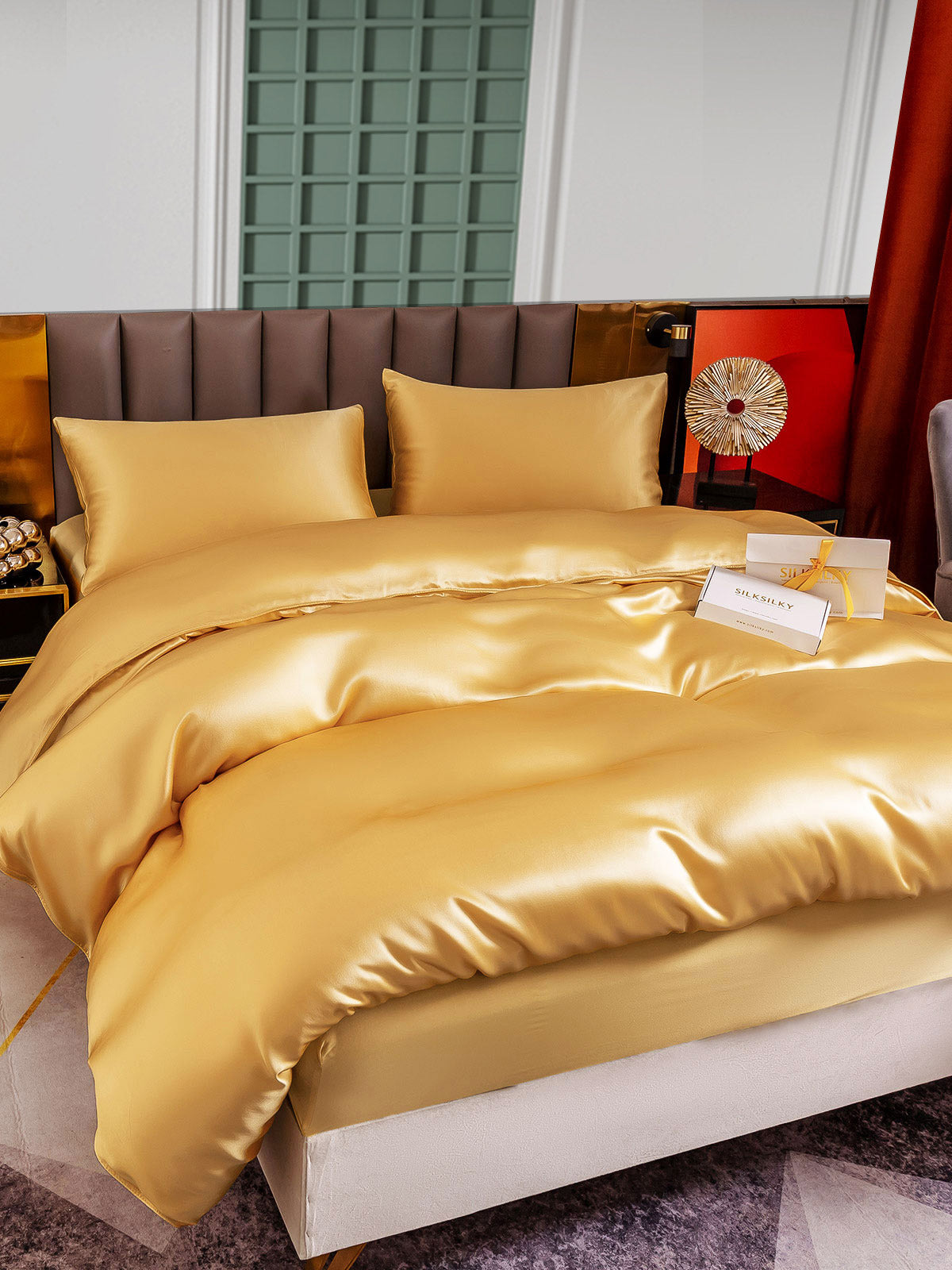 [Champagne] SilkSilky-IT 25Momme Seta pura Bedding Set 003