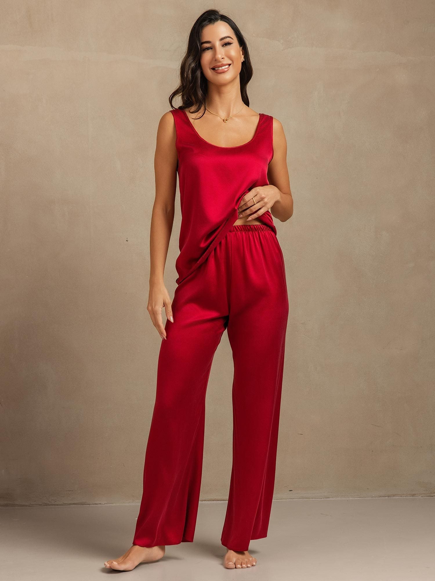 [Vino] SilkSilky-IT 19Momme Seta Womens Pajamas 004,