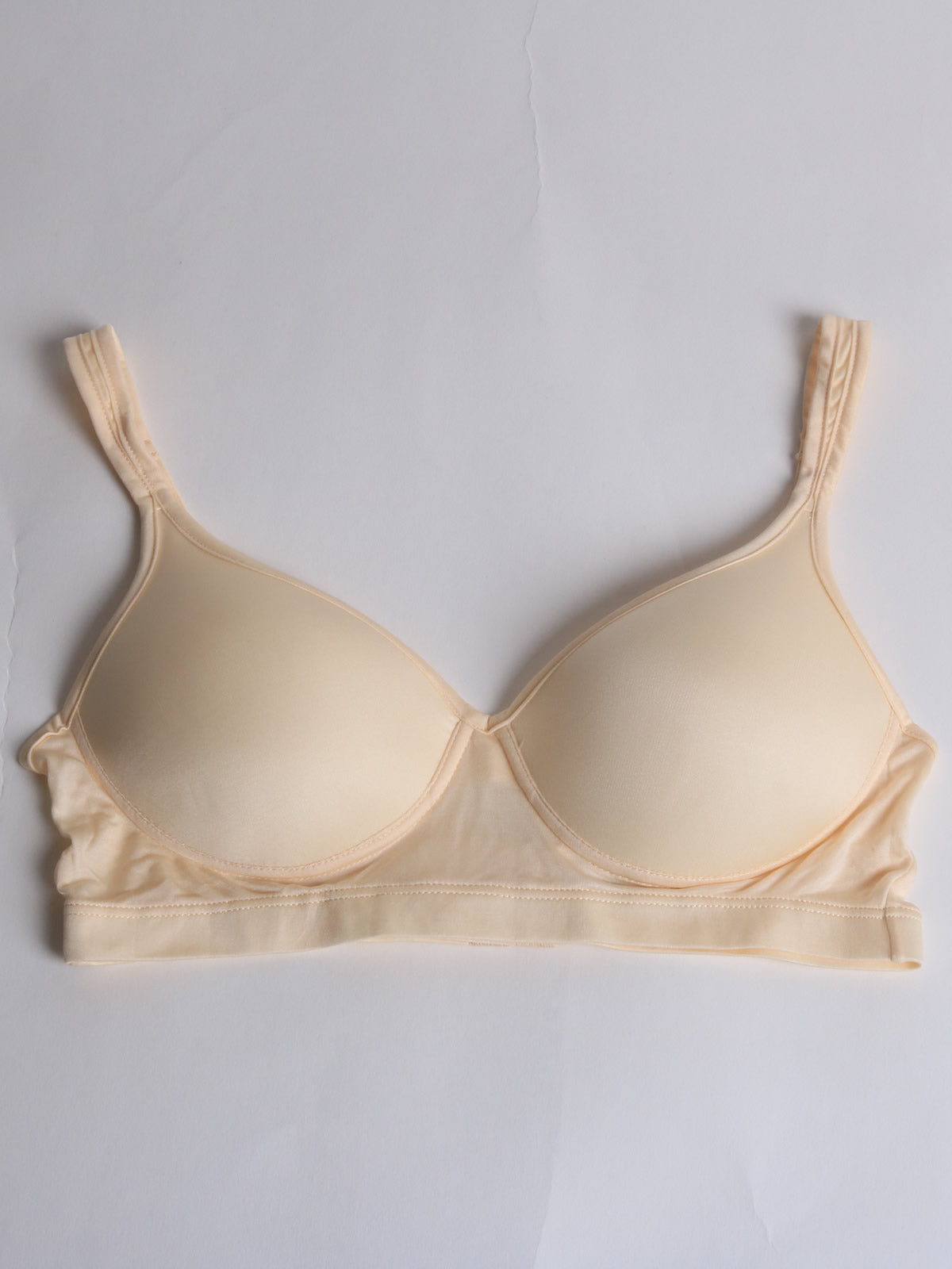 [Beige] SilkSilky-IT Maglia di seta Bra 007