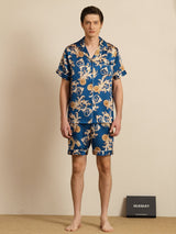 [Drago Navy] SilkSilky-IT Short Sleeve Lapel Collar Pigiami da uomo 003