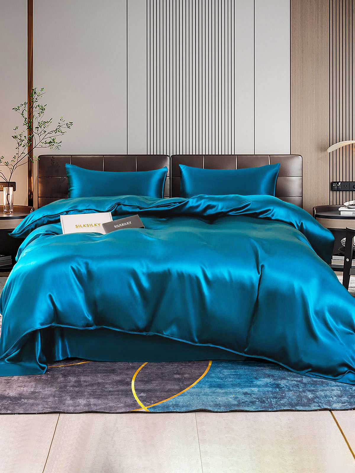 [Verde Acqua] SilkSilky-IT 22Momme Seta pura Bedding Set 001