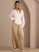 [Bianco] SilkSilky-IT Long Sleeve Blouse 007