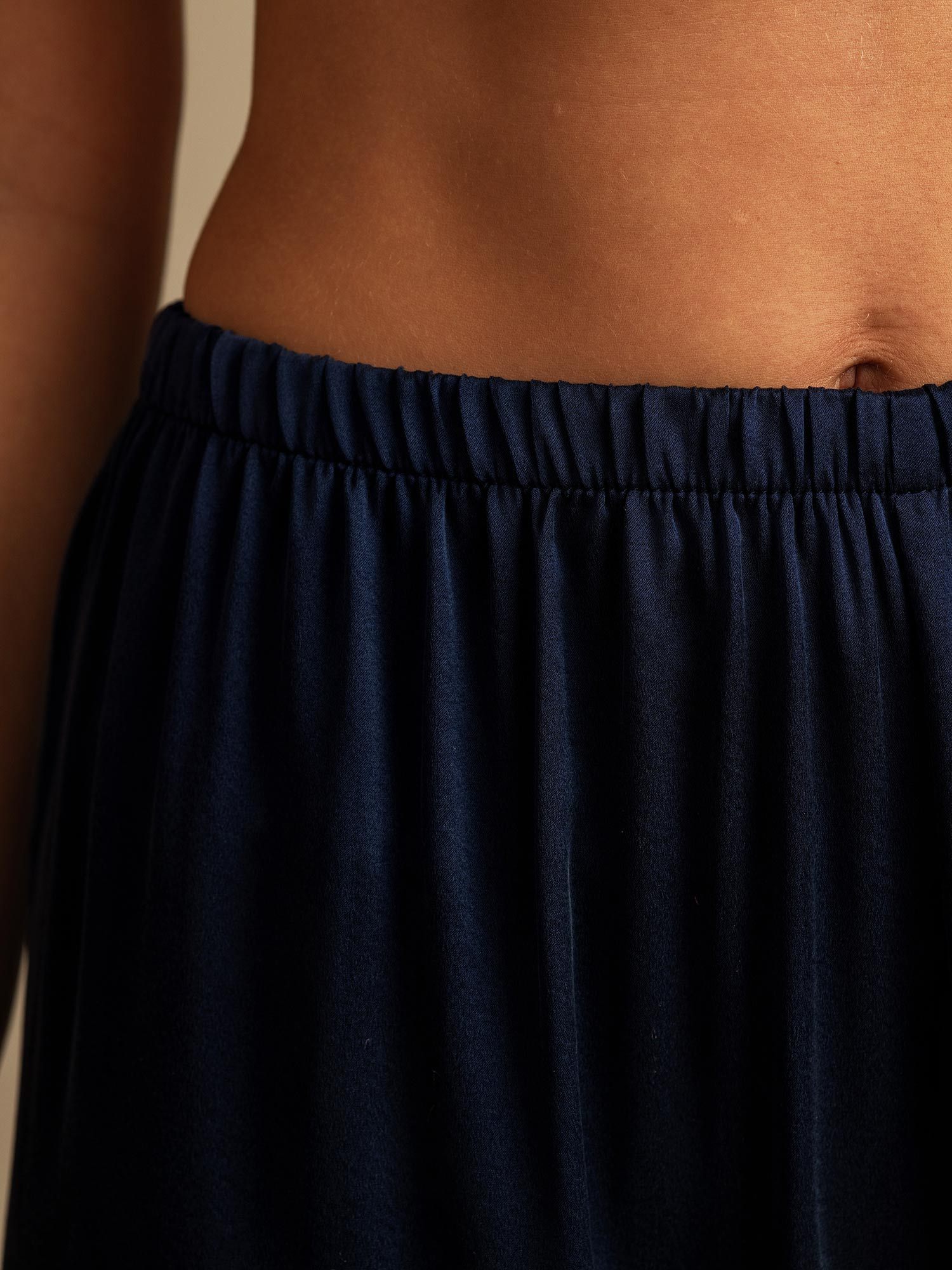 [Blu Scuro] SilkSilky-IT 19Momme Seta Womens Sleep Bottoms 004,