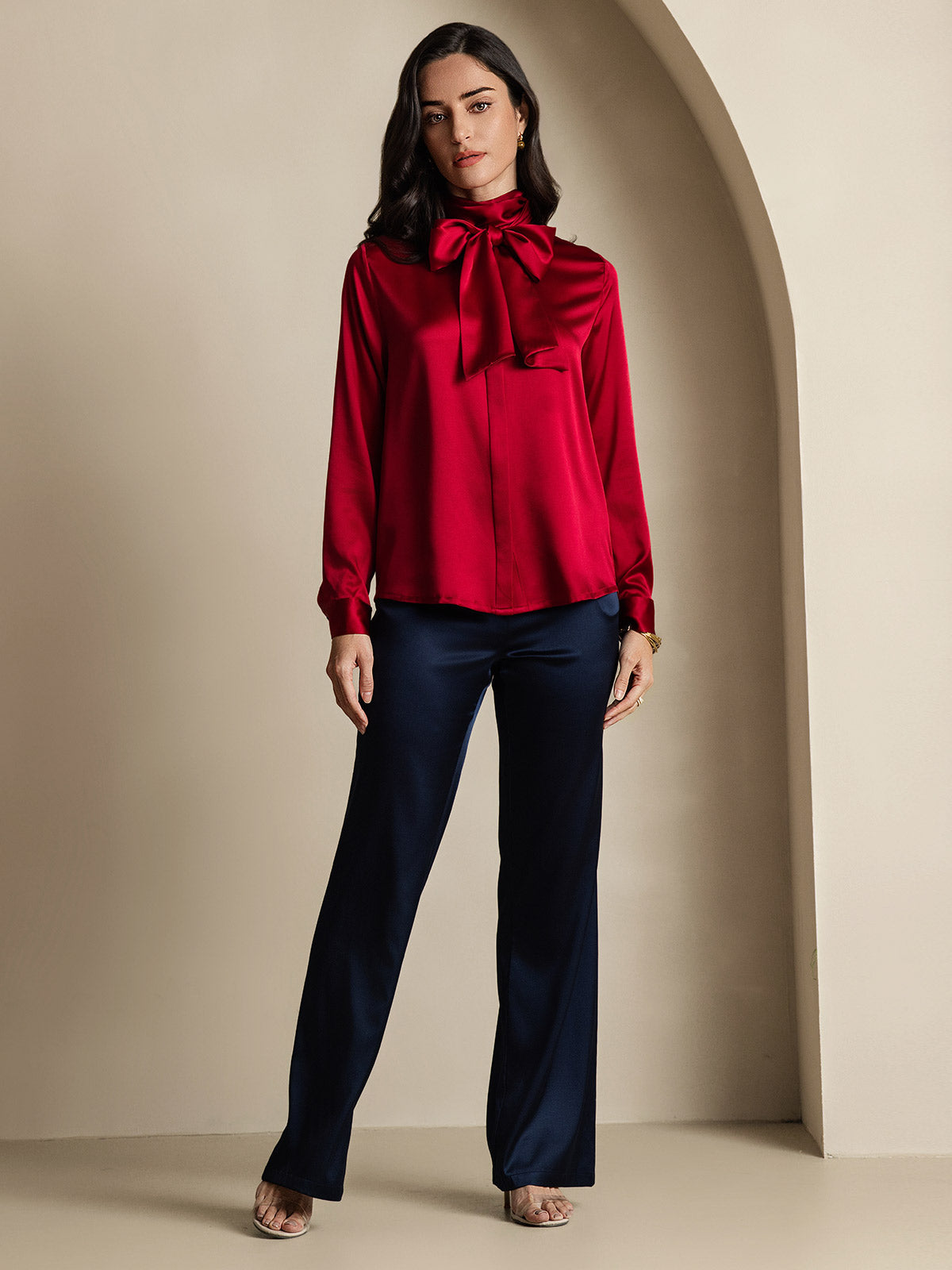 [Vino] SilkSilky-IT 19Momme Seta Womens Shirt 007