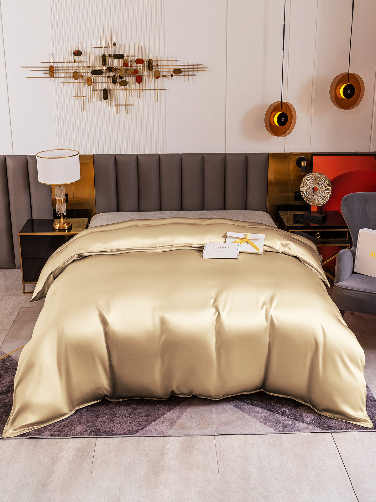[Beige] SilkSilky-IT 19Momme Duvet Covers 002