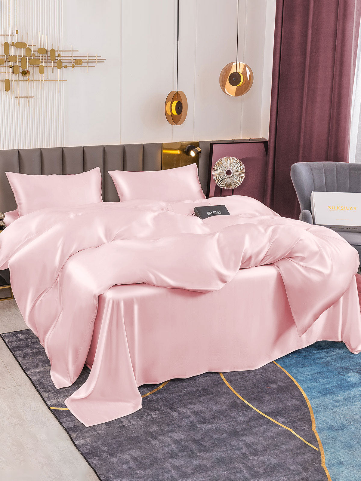 [Rosa] SilkSilky-IT 19Momme Seta pura Bedding Set 003