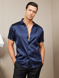 SilkSilky-IT-Seta-Maniche-Corte-Colletto-risvolto-Camicia-da-uomo-Blu-Acuro-008