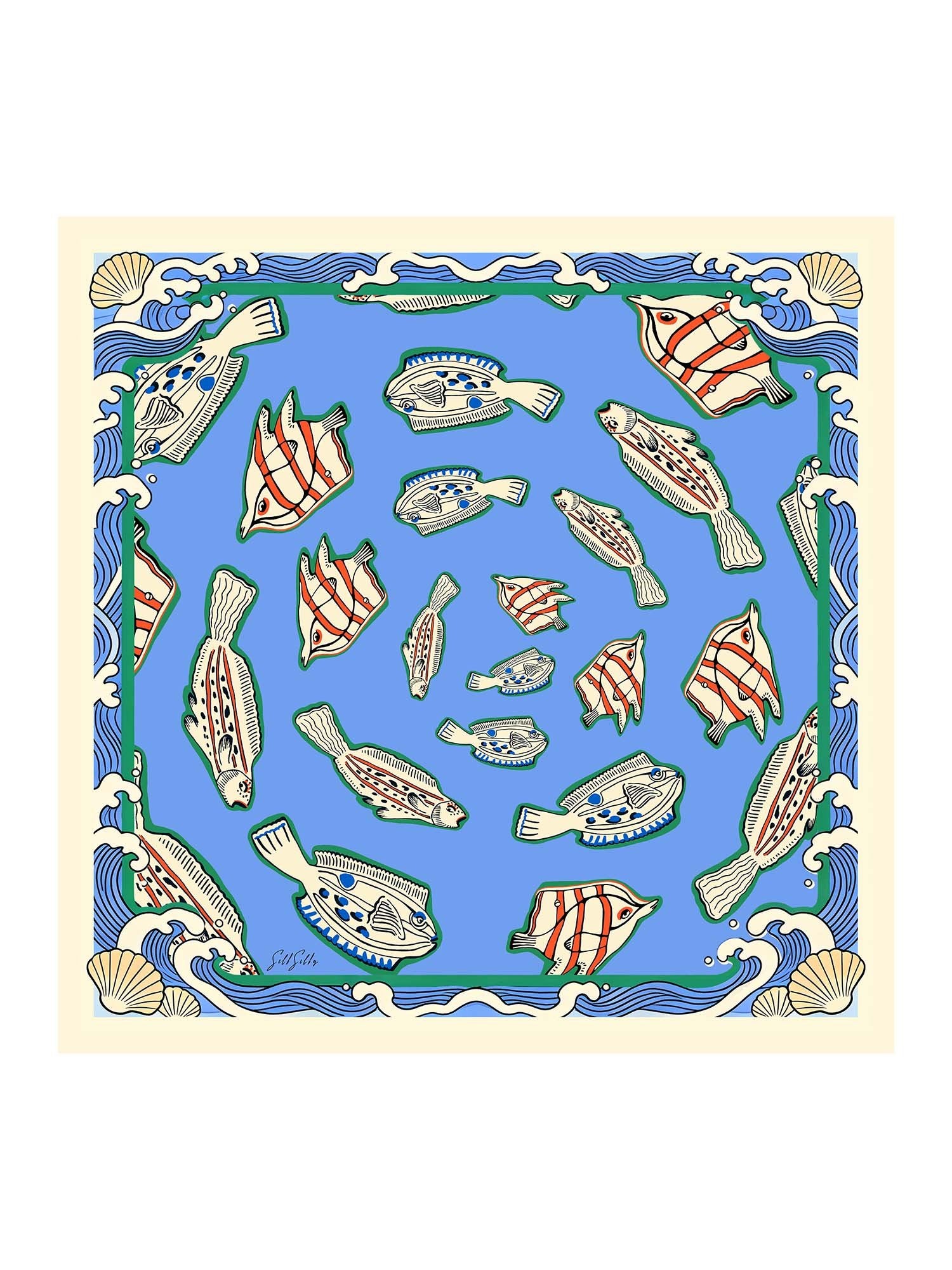 [Pesce Blu] SilkSilky-IT Scarf 001