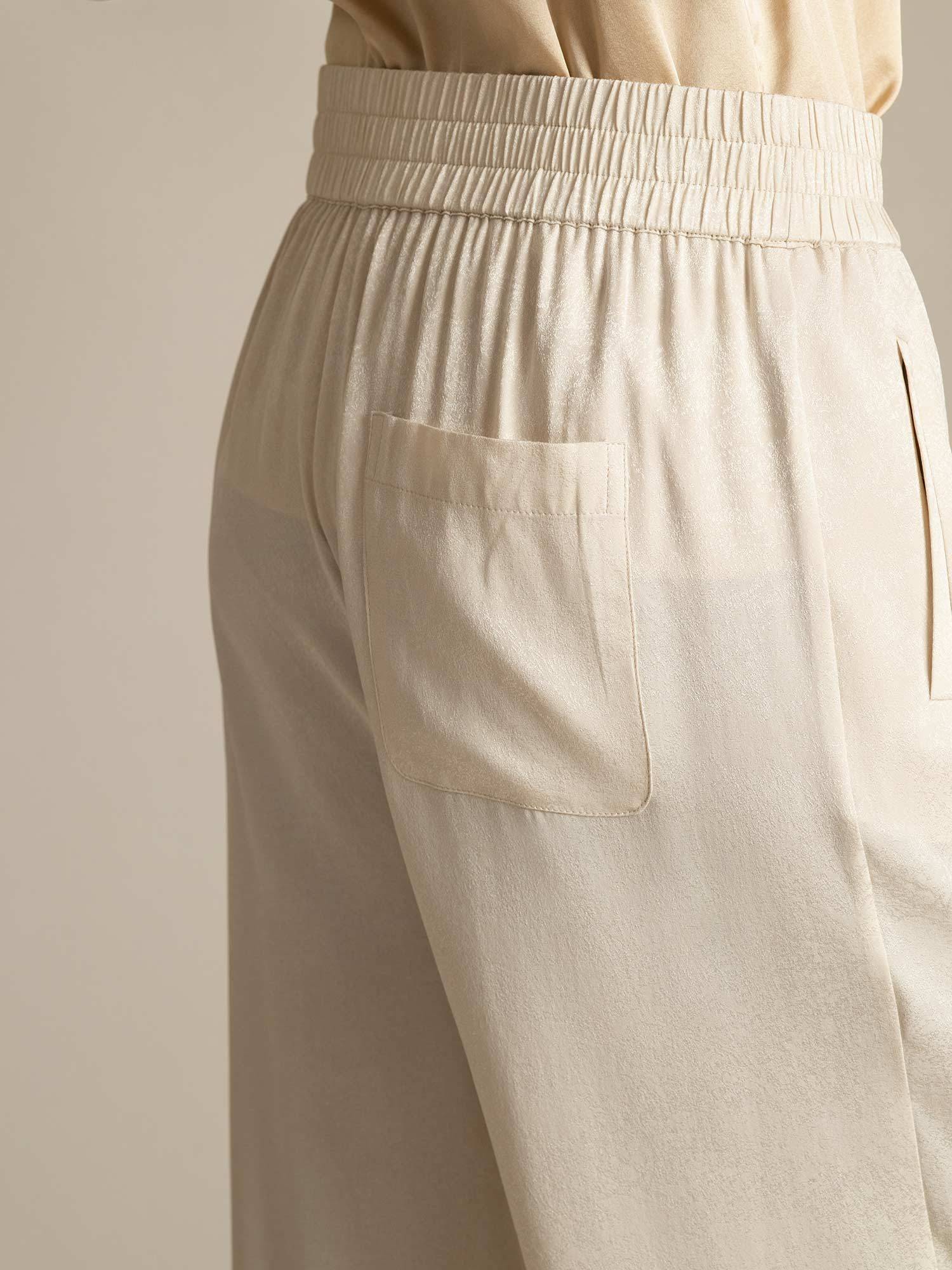 [Beige] SilkSilky-IT 22Momme Seta Womens Pants 005,