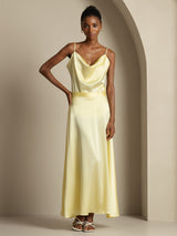 [Giallo Chiaro] SilkSilky-IT Spaghetti Strap Cowl Neck Women's Outfit Sets 003