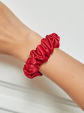 SilkSilky-IT 19Momme Seta pura Scrunchie Rosso 001