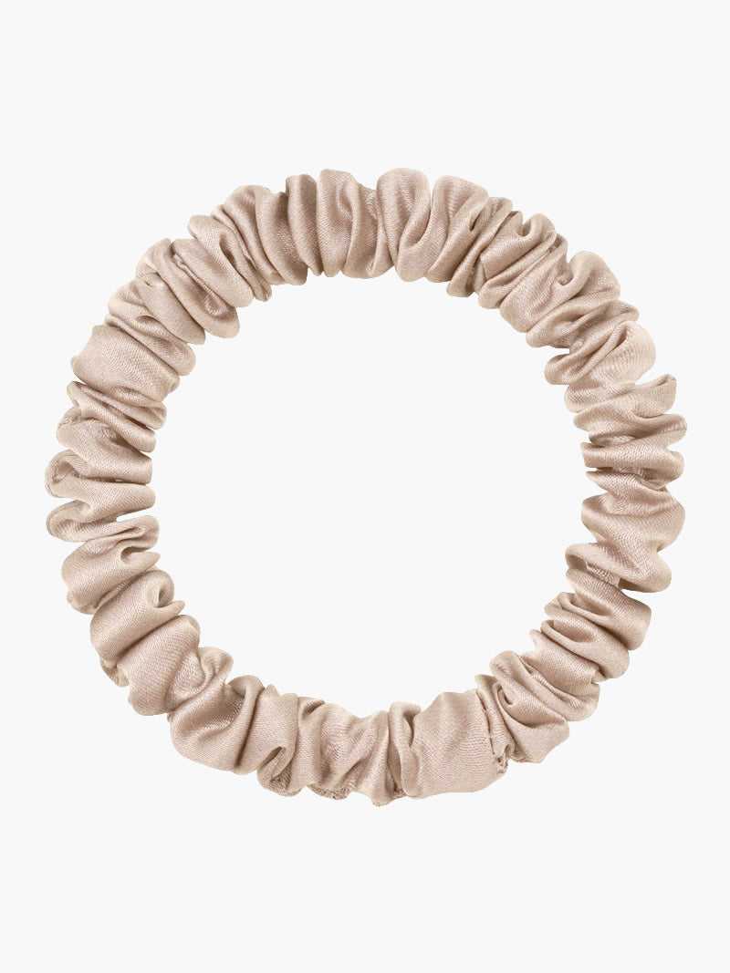 [Beige] SilkSilky-IT 19Momme Seta pura Scrunchie 004