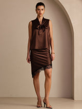 [Cioccolato Fondente] SilkSilky-IT Sleeveless Tie Neck Cami 007