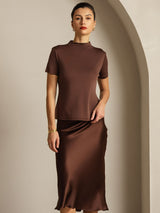 [Caffè] SilkSilky-IT Short Sleeve Magliette donna 009