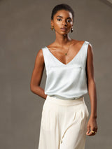 [Azzurro] SilkSilky-IT Sleeveless V Neck Cami 003