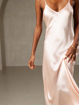 [Rosa] SilkSilky-IT Sleeveless V Neck Vestiti da donna 005