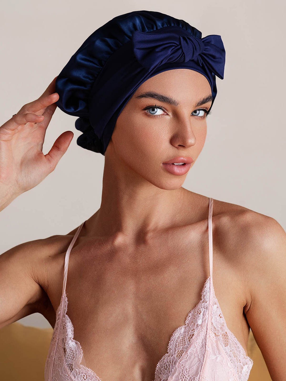 SilkSilky-IT Seta pura Sleep Cap BluScuro 004