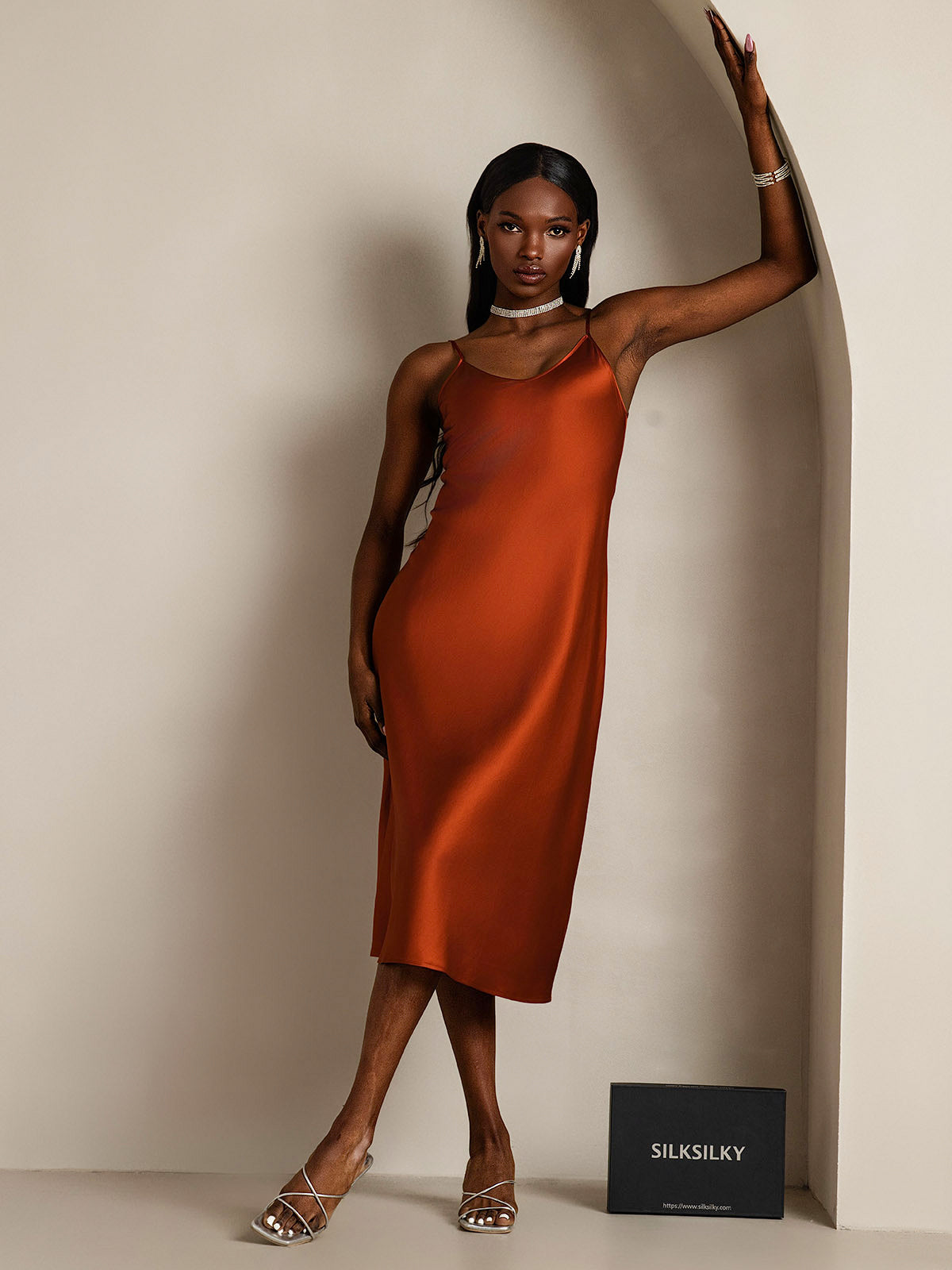 [Caramello] SilkSilky-IT Seta pura Dress 001