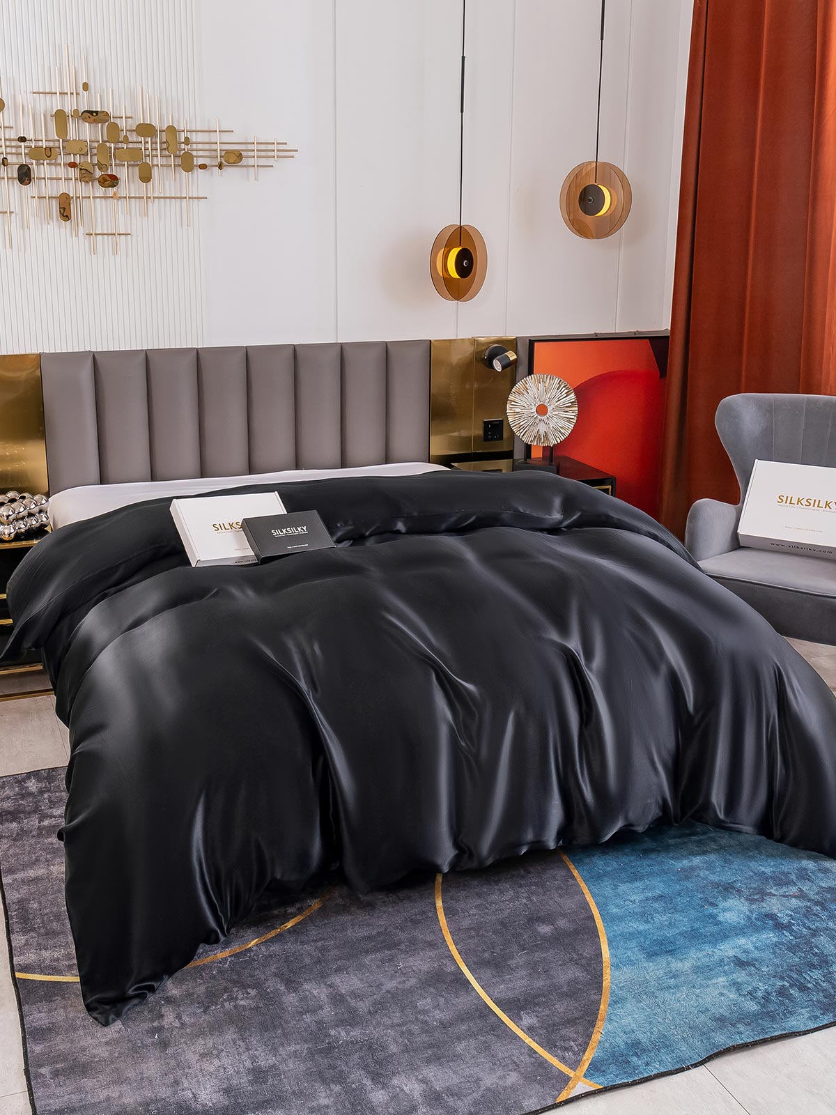 [Nero] SilkSilky-IT 19Momme Seta pura Duvet Cover 004