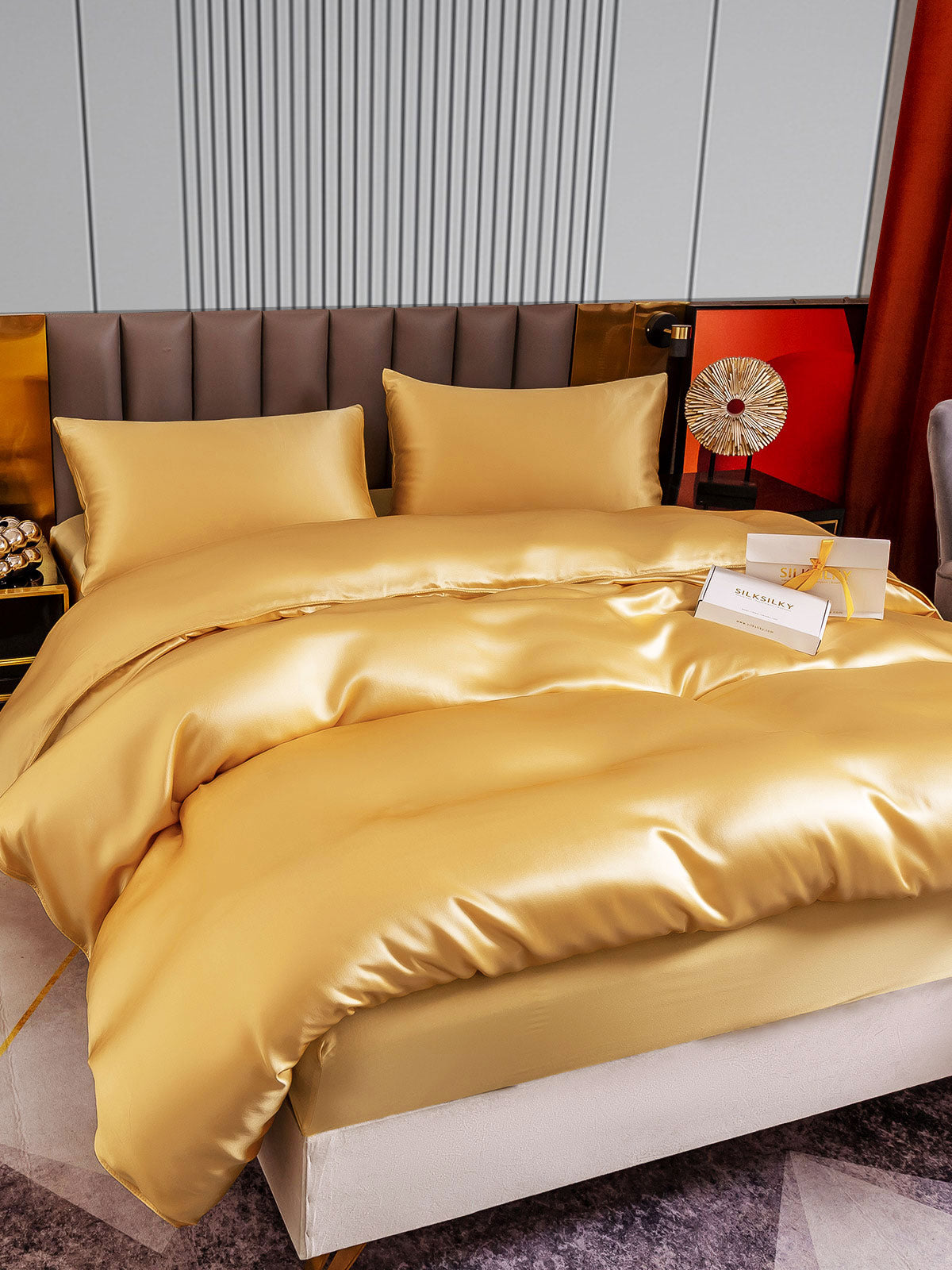 [Champagne] SilkSilky-IT 22Momme Seta pura Bedding Set 002