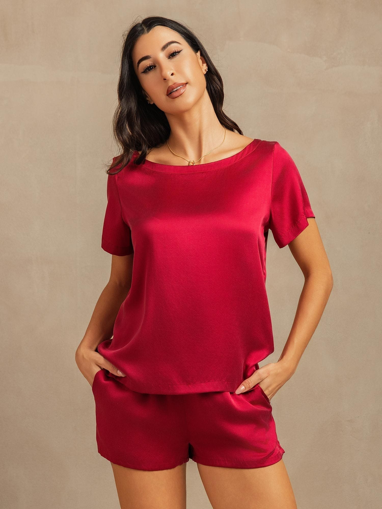 [Vino] SilkSilky-IT 19Momme Seta Womens Pajamas 001,