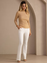 [Pietra di Luna] SilkSilky-IT Long Sleeve Turtle Neck Magliette donna 007