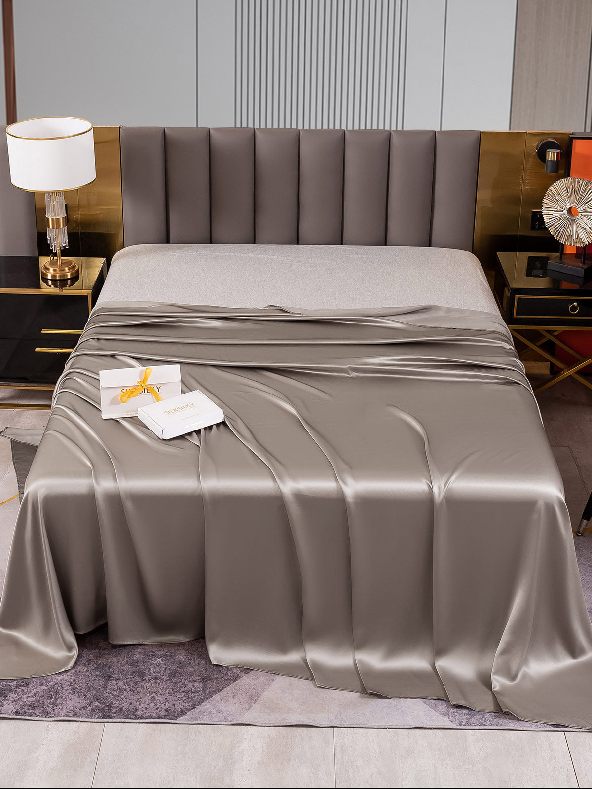 [Grigio] SilkSilky-IT 22Momme Seta pura Sheet 001