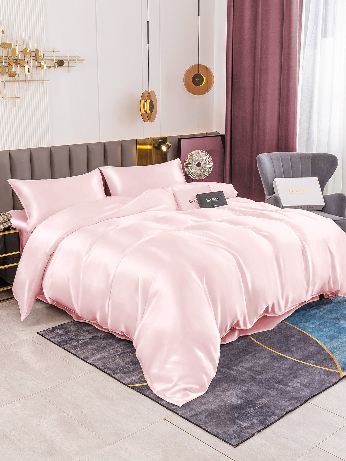 [Rosa] SilkSilky-IT 19Momme Seta pura Bedding Set 001