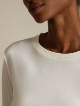[Bianco] SilkSilky-IT Long Sleeve Crew Neck Magliette donna 004