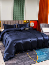 [Blu Scuro] SilkSilky-IT 25Momme Set di biancheria da letto 004