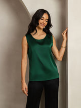 [Verde Scuro] SilkSilky-IT Sleeveless Round Neck Cami 004