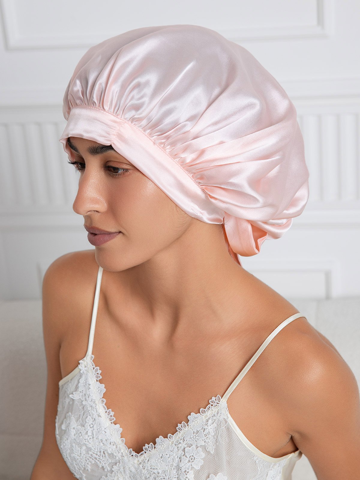 SilkSilky-IT Seta pura Sleep Cap Rosa 002