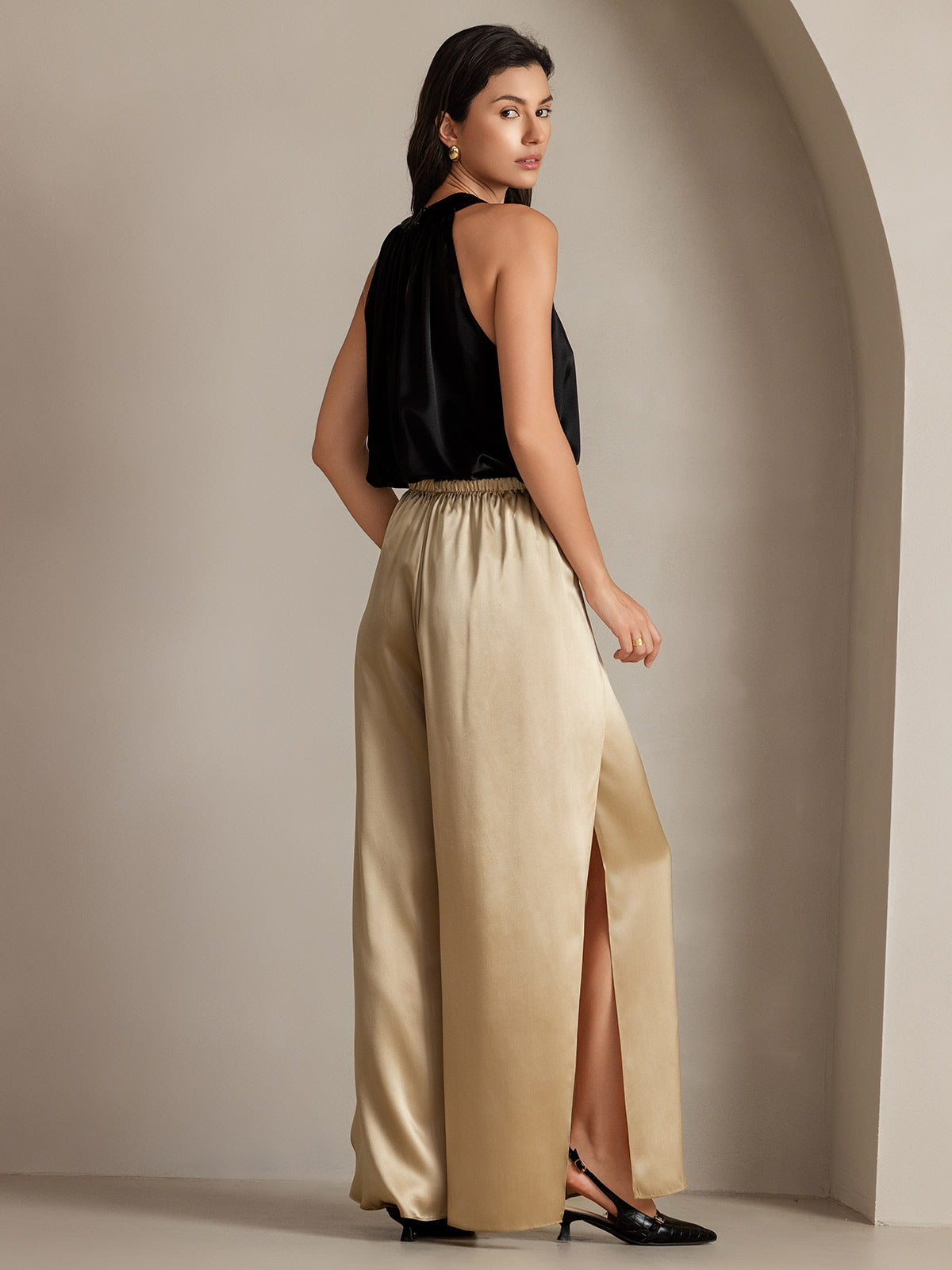 [Champagne] SilkSilky-IT 19Momme Seta Womens Pants 009