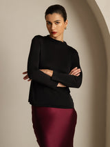 [Nero] SilkSilky-IT Seta pura Womens T-Shirt 003