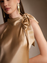 [Champagne] SilkSilky-IT Sleeveless Halter Vestiti da donna 003