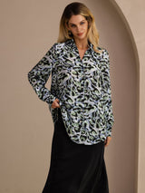 [Leopardo Ottanio] SilkSilky-IT Long Sleeve Lapel Collar Camicette 001