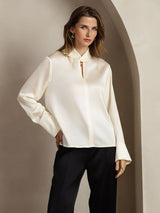 [Avorio] SilkSilky-IT 19Momme Seta Womens Shirt 008