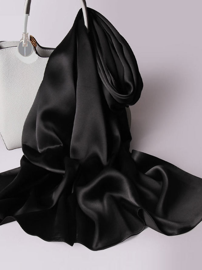 SilkSilky-IT Seta pura Scarf Nero 001