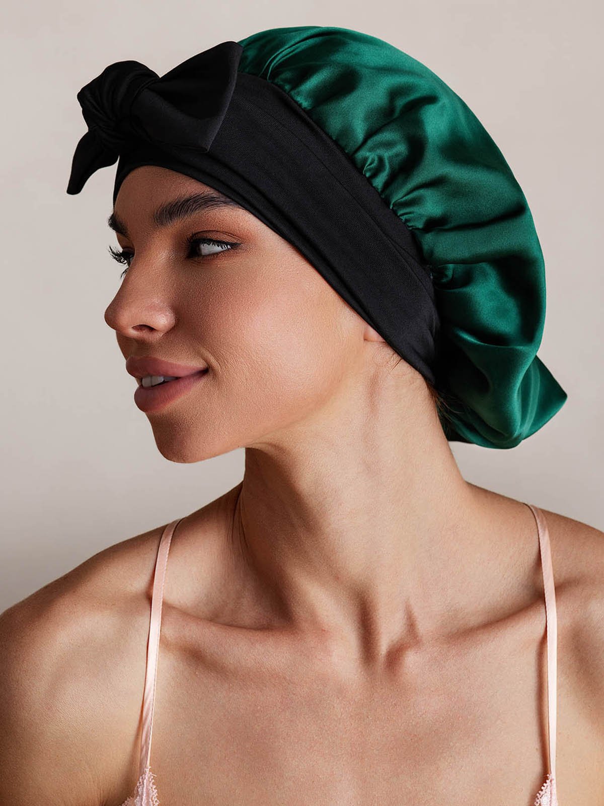 SilkSilky-IT Seta pura Sleep Cap VerdeScuro 002