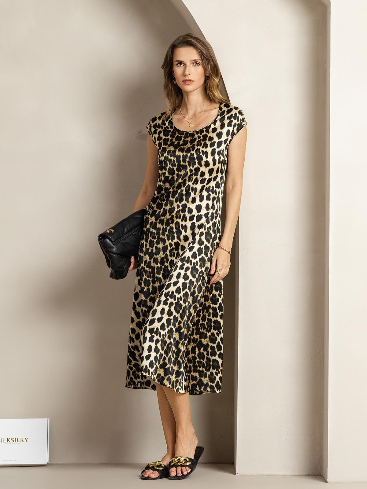[Leopardo] SilkSilky-IT 19Momme Seta Dress 006