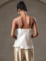 [Beige] SilkSilky-IT Spaghetti Strap V Neck Cami 002