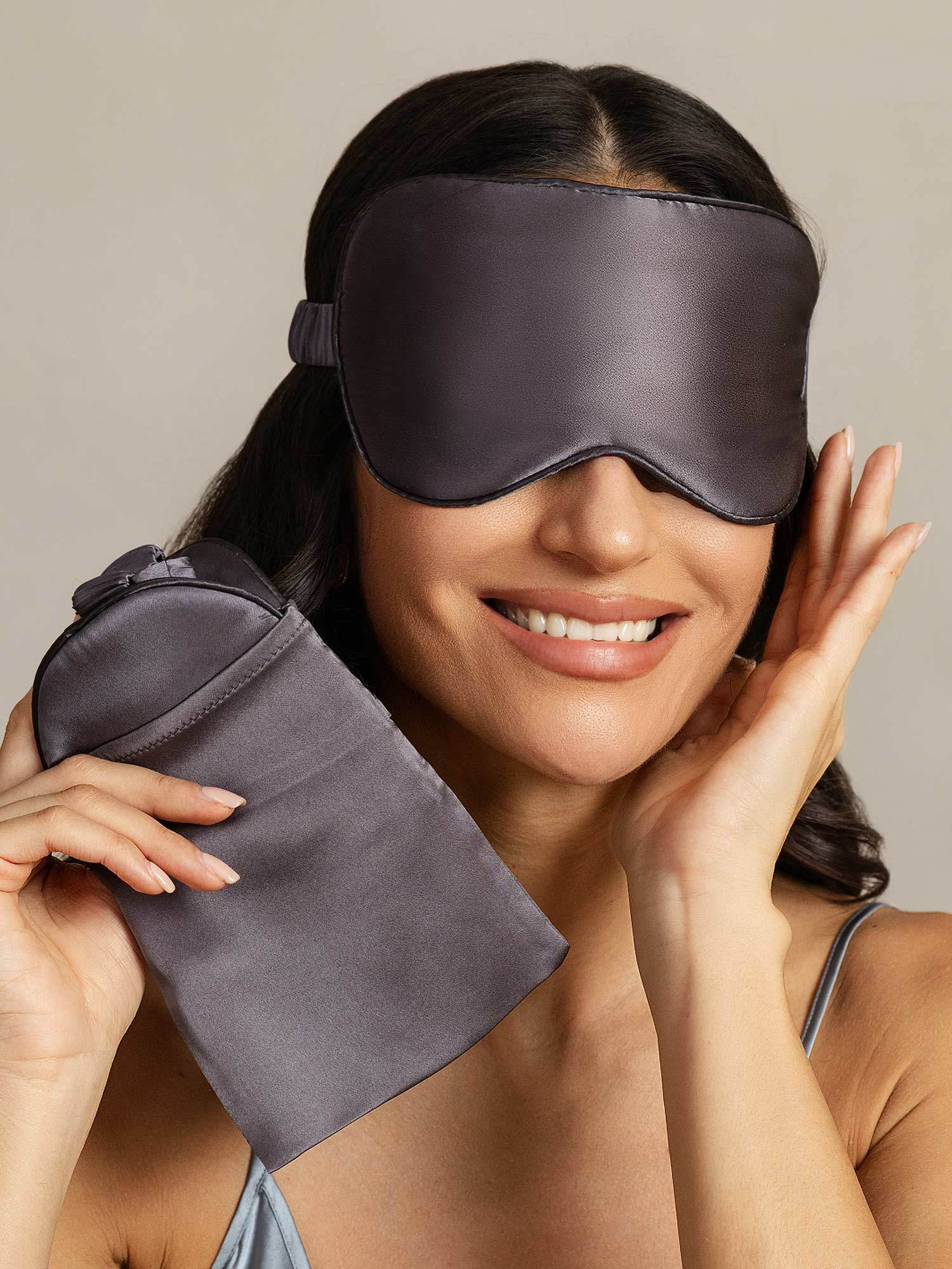 [GrigioScuro] SilkSilky-IT Seta pura Eye Mask 005
