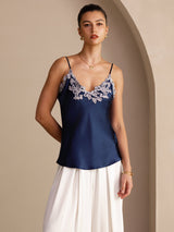 [Blu Scuro] SilkSilky-IT Sleeveless V Neck Cami 004