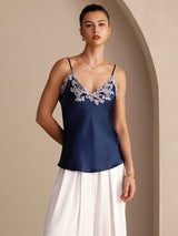 [Blu Scuro] SilkSilky-IT Sleeveless V Neck Cami 004