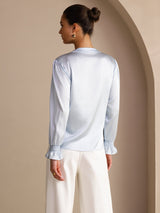 [Cielo Blu] SilkSilky-IT Long Sleeve Bluse 002