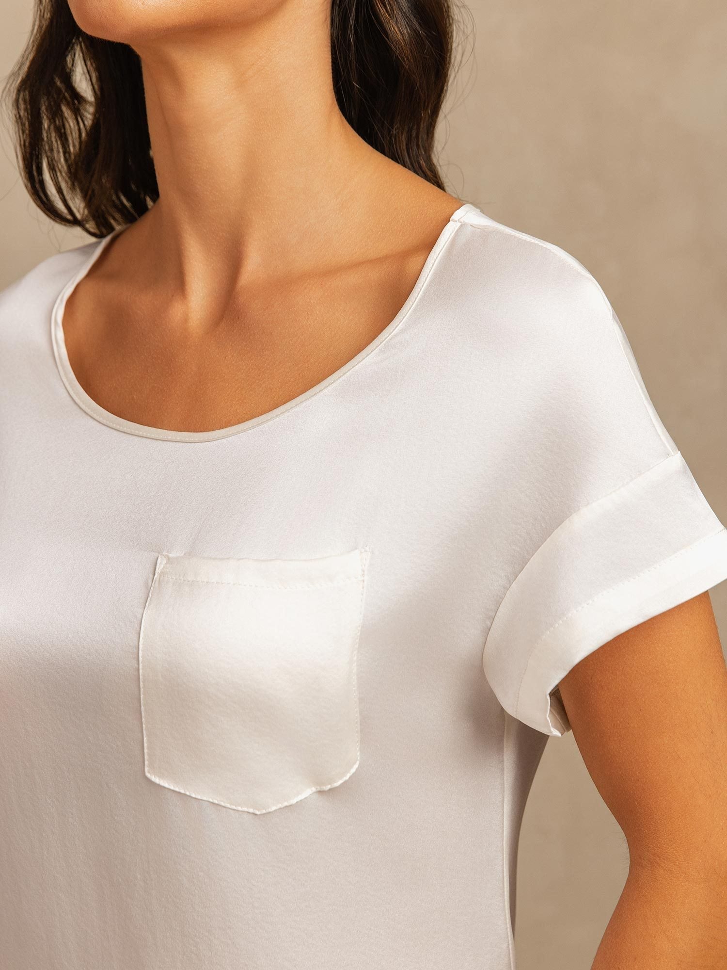 [Bianco] SilkSilky-IT 19Momme Seta Nightgown 004